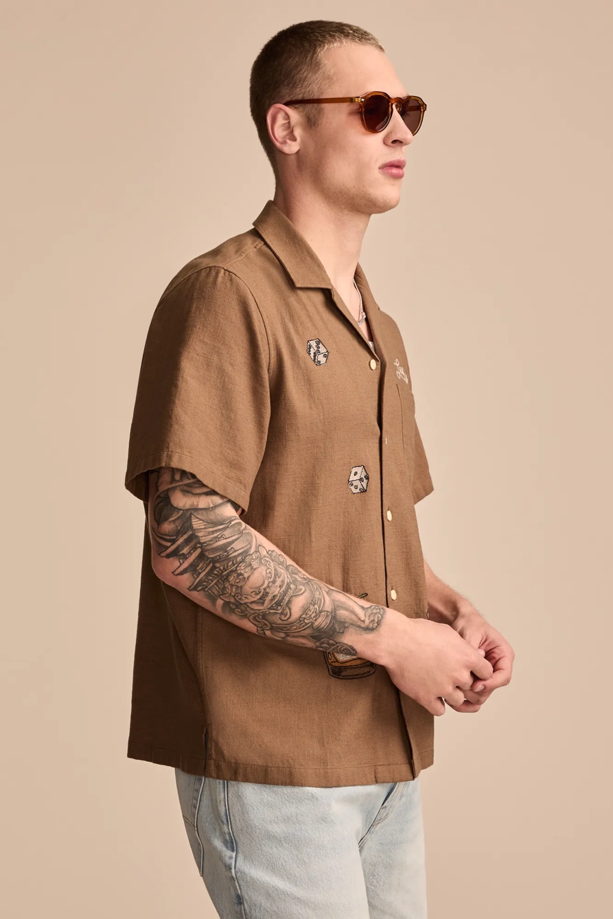 EMBROIDERED CAMP COLLAR SHIRT, image 4