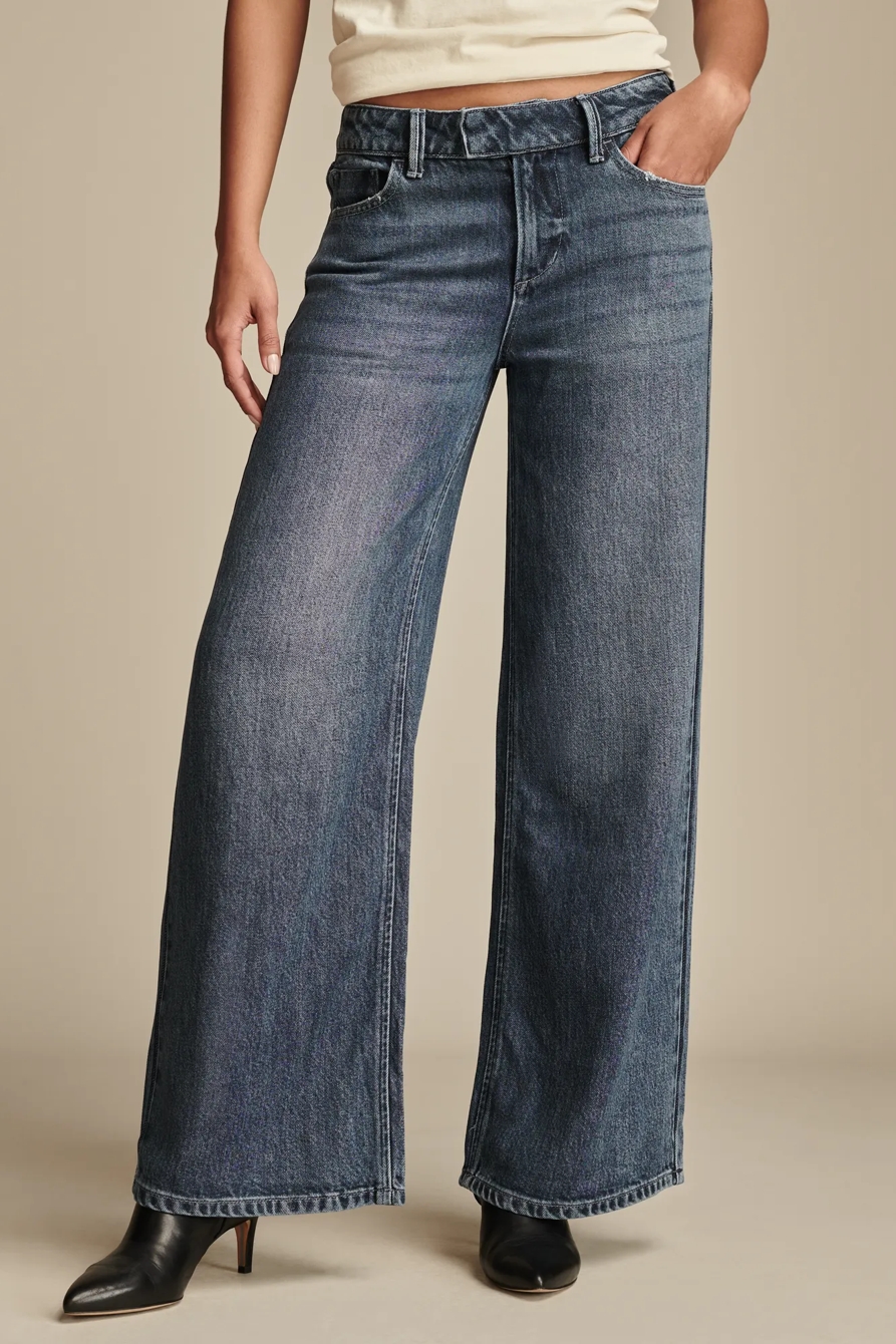 WIDE LEG LIQUID DENIM LUXE PALAZZO, image 2