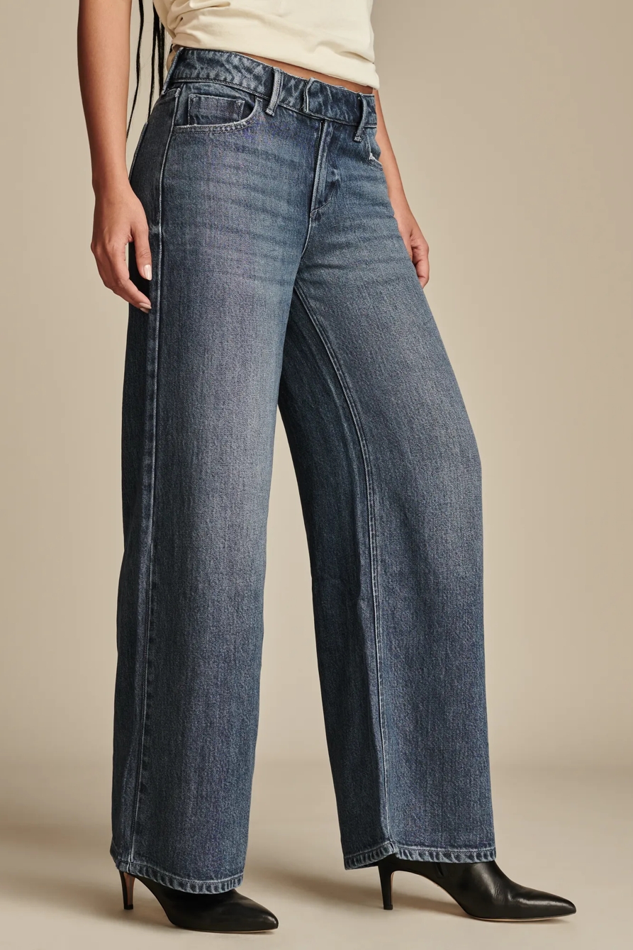 WIDE LEG LIQUID DENIM LUXE PALAZZO, image 3