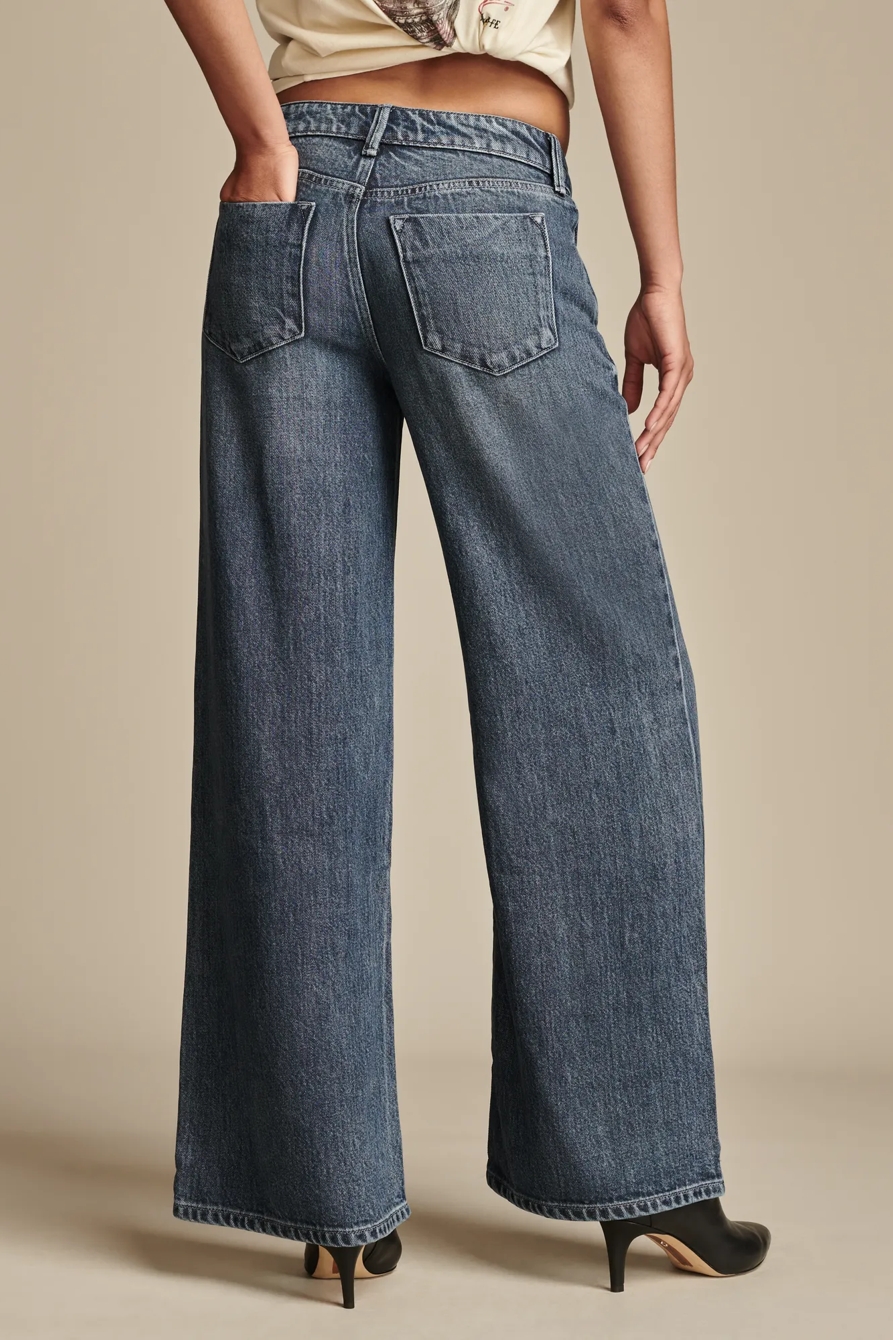 WIDE LEG LIQUID DENIM LUXE PALAZZO, image 6