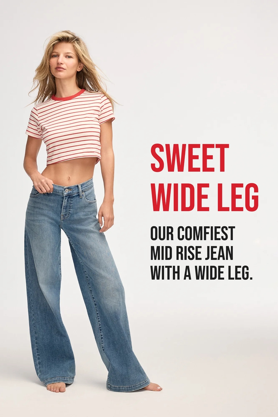 LUCKY LEGEND MID RISE SWEET WIDE LEG, image 7