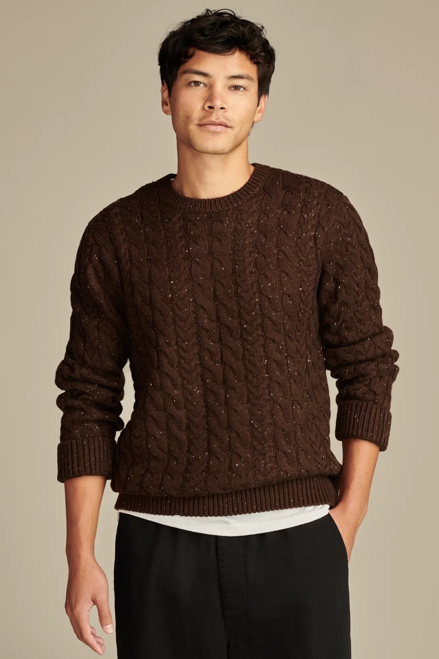 CABLE CREW NECK SWEATER, image 3