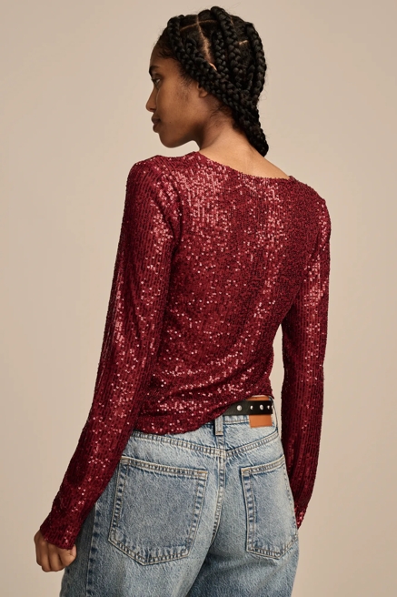SEQUIN LONG SLEEVE LAYERING TOP, image 3