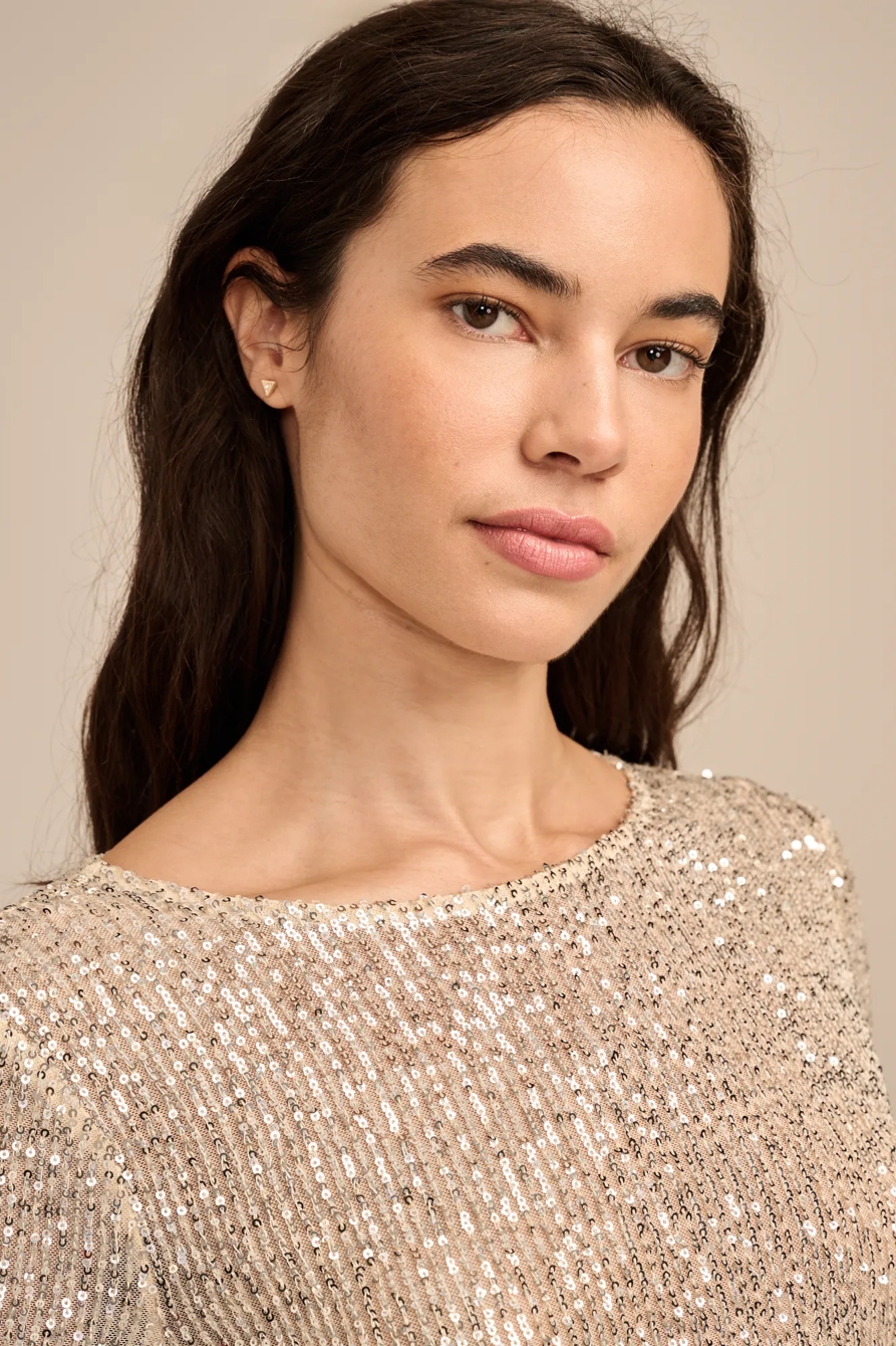 SEQUIN LONG SLEEVE LAYERING TOP, image 2