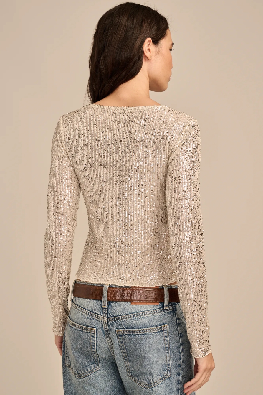 SEQUIN LONG SLEEVE LAYERING TOP, image 4