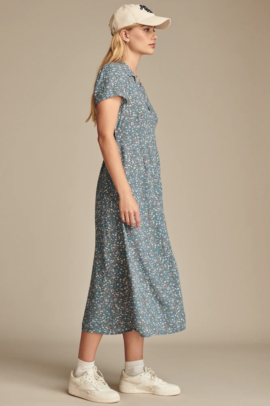 COLLARED BUTTON THROUGH MIDI DRESS, image 3