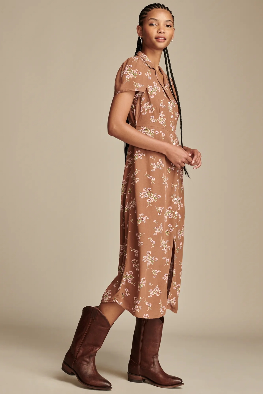 COLLARED BUTTON THROUGH MIDI DRESS, image 3
