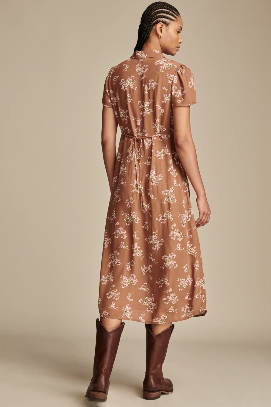 COLLARED BUTTON THROUGH MIDI DRESS, image 4