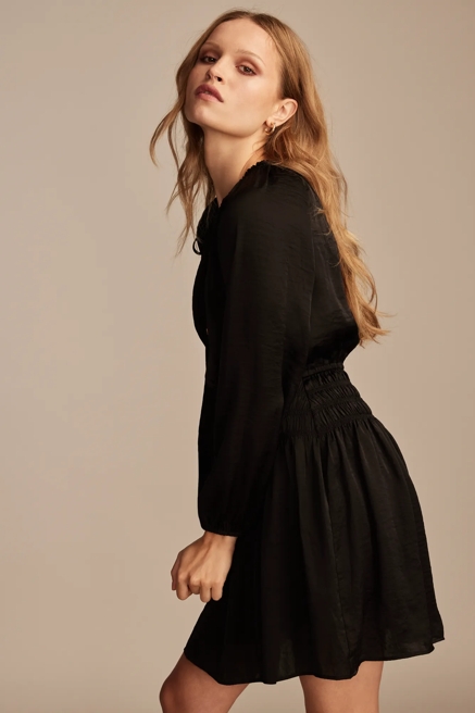 LONG SLEEVE SATIN MINI DRESS, image 4