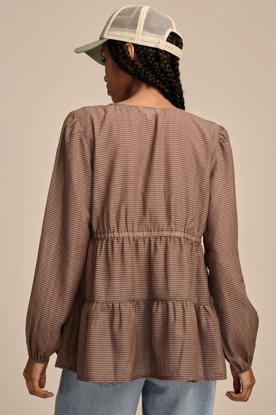 STRIPED V-NECK BLOUSE, image 4