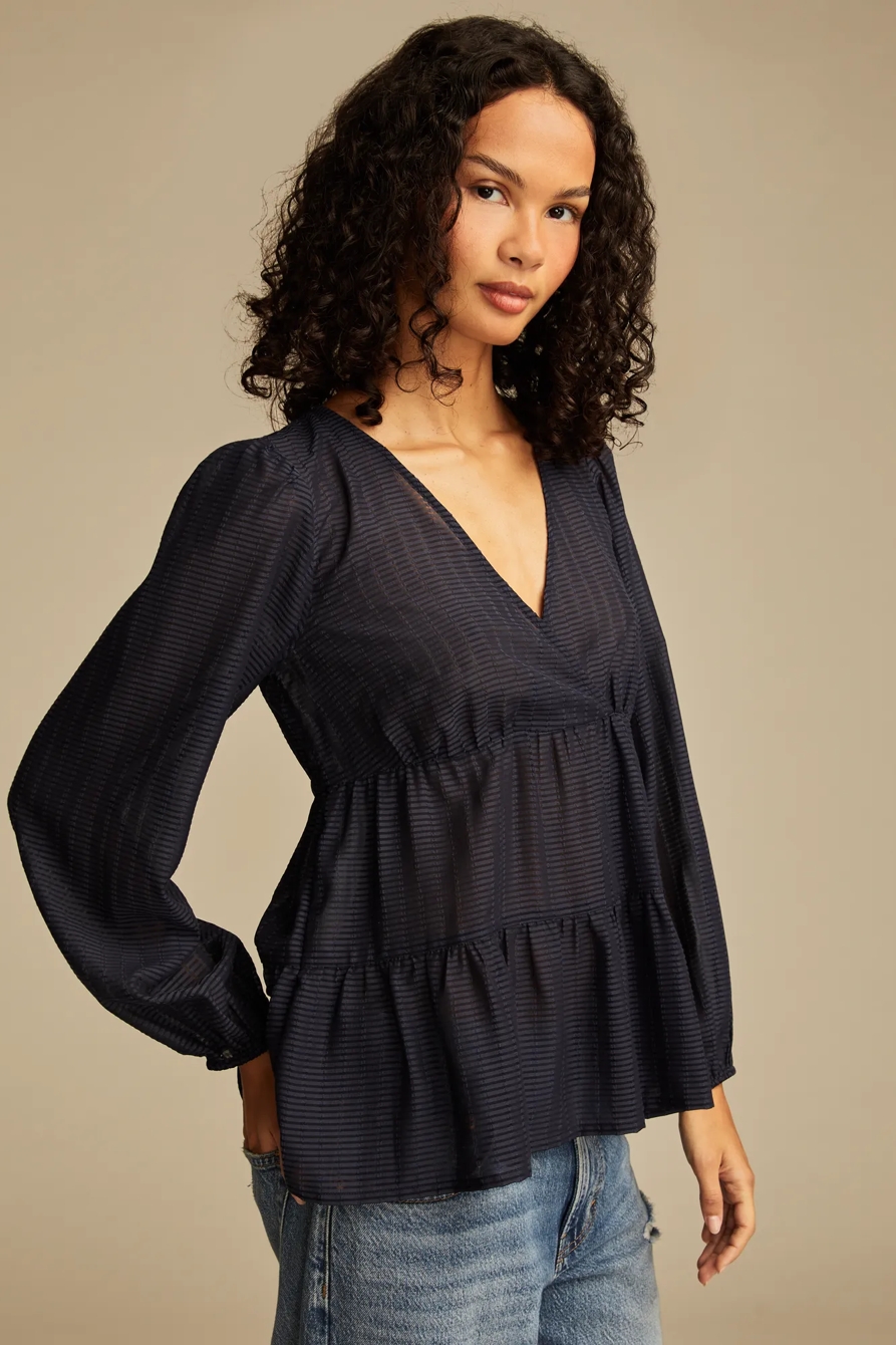STRIPED V-NECK BLOUSE, image 3