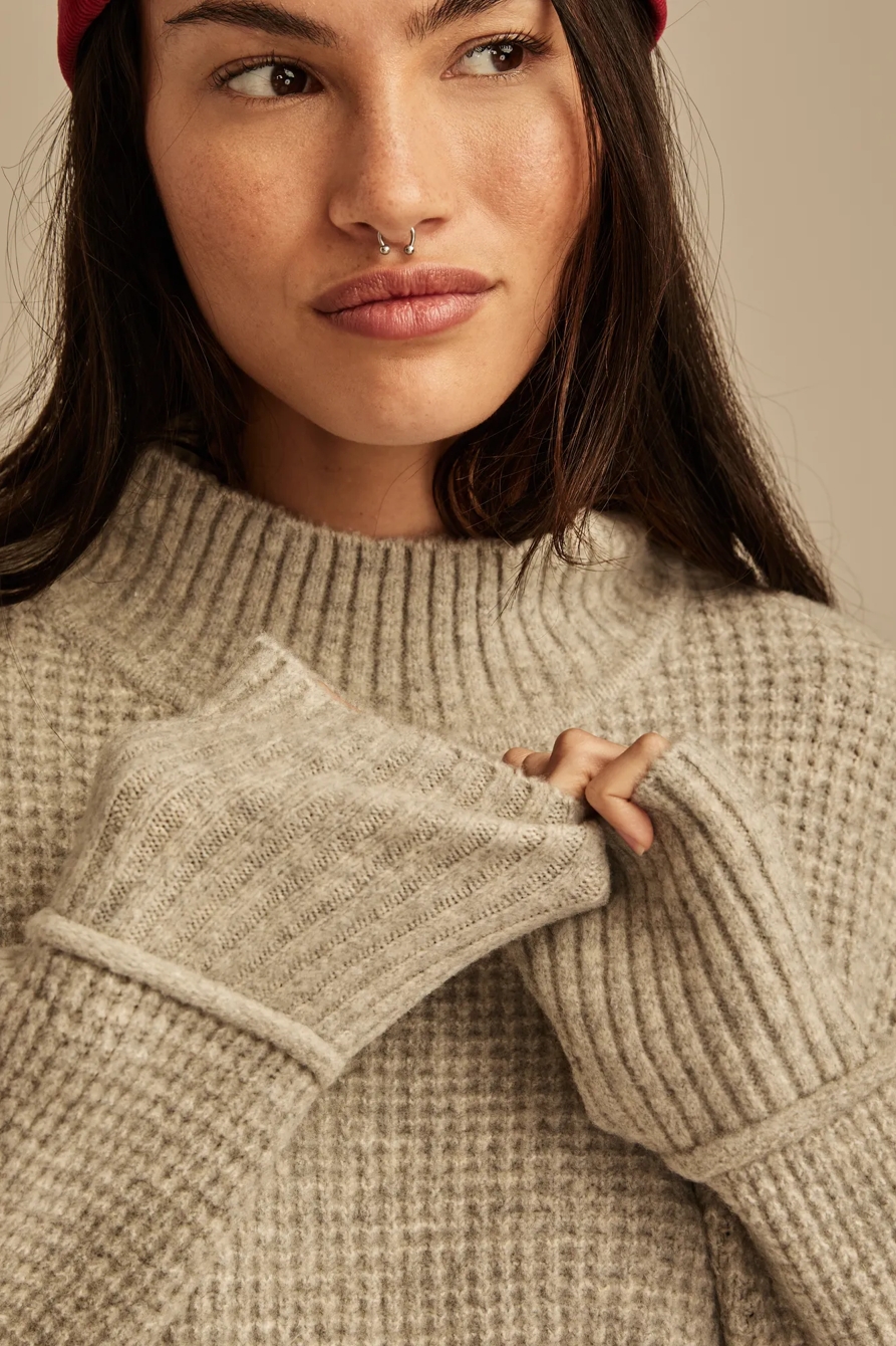 CLOUDSOFT MOCK NECK SWEATER, image 2
