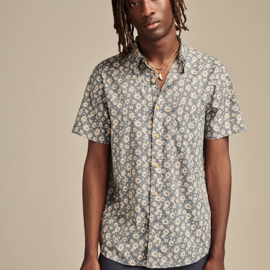 Lucky Brand Short Sleeve Printed Shirt – Men’s Clothing Outerwear Shirt Jackets