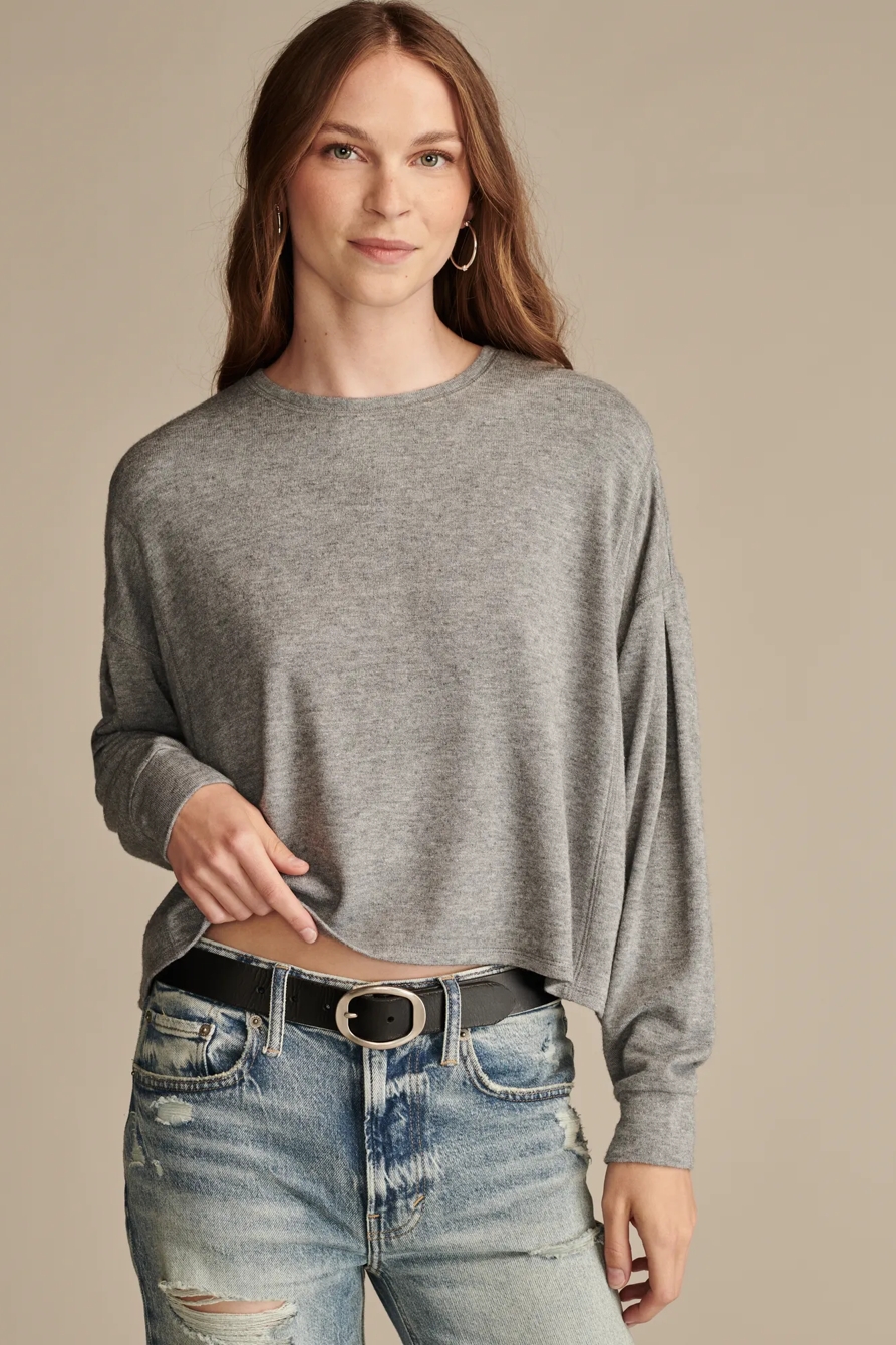 METALLIC CLOUD SOFT CREW TOP, image 3