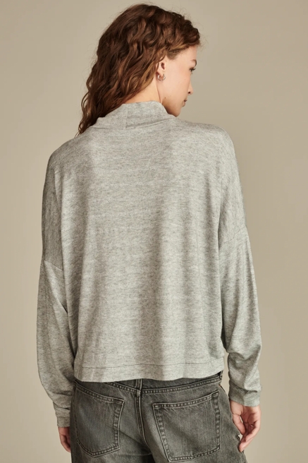 Cloud Shine Stripe Mock Neck Top, image 3