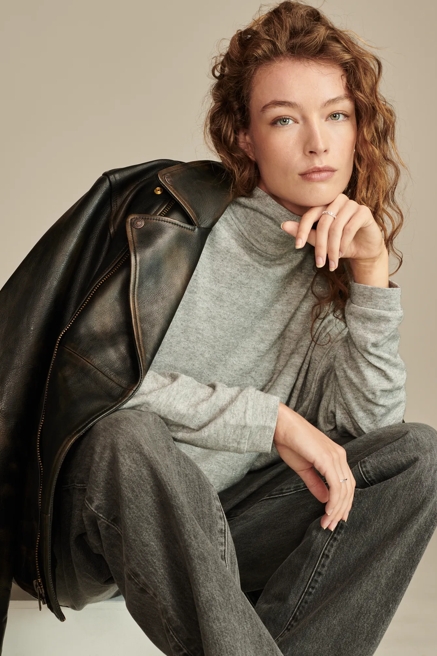 Cloud Shine Stripe Mock Neck Top, image 4