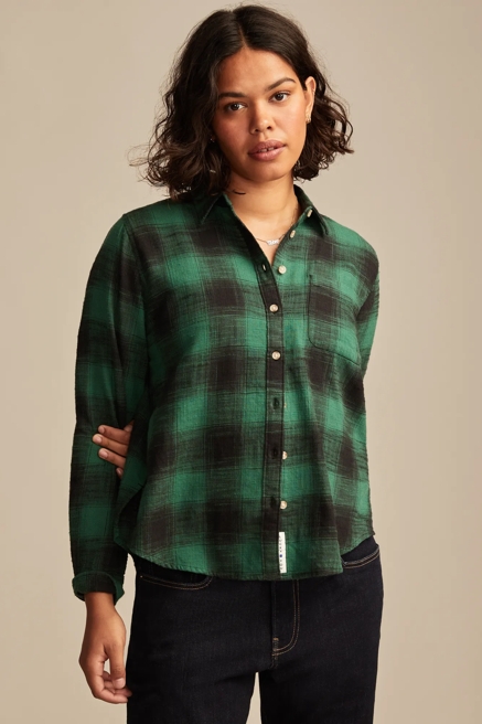 CLYDE PLAID BOYFRIEND BUTTON DOWN SHIRT, image 2