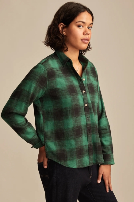 CLYDE PLAID BOYFRIEND BUTTON DOWN SHIRT, image 4
