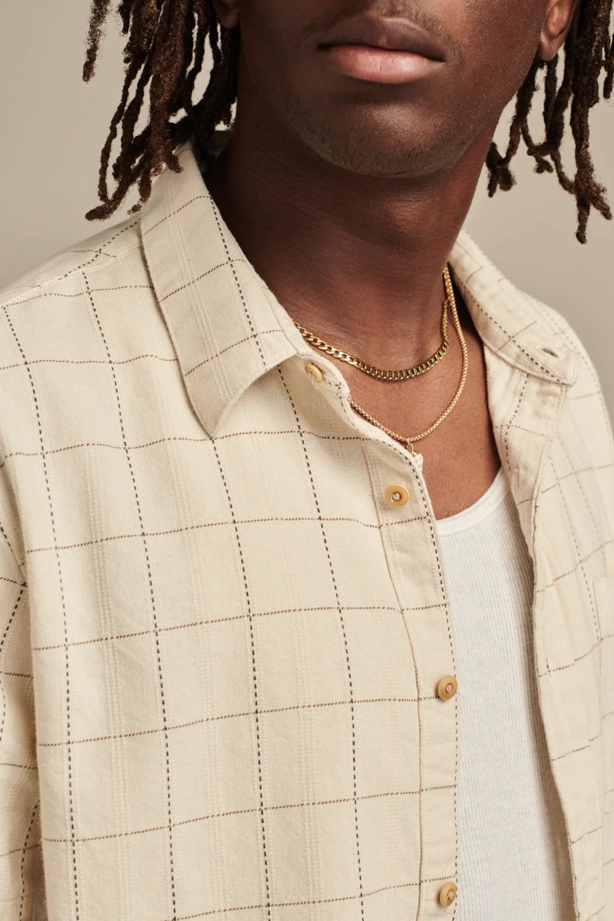 Short Sleeve Windowpane Shirt, image 2