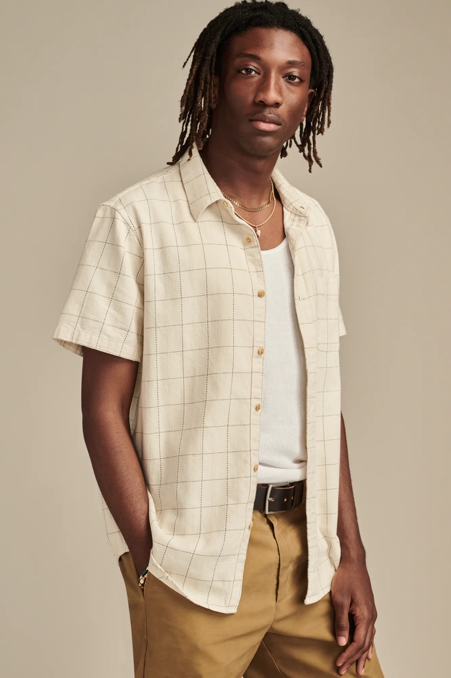 Short Sleeve Windowpane Shirt, image 3