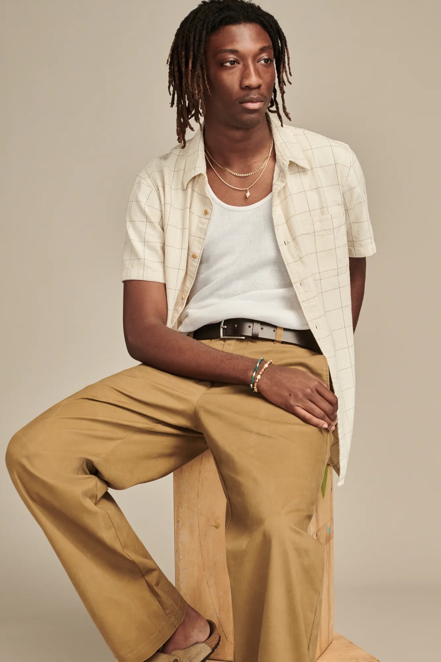 Short Sleeve Windowpane Shirt, image 5