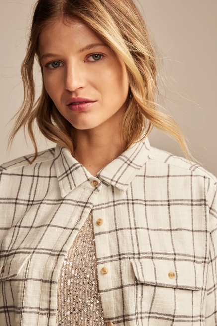RAW EDGE CROPPED BUTTON DOWN SHIRT, image 4