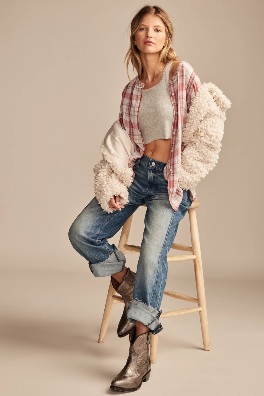 PLAID MIX BUTTON DOWN SHIRT, image 2