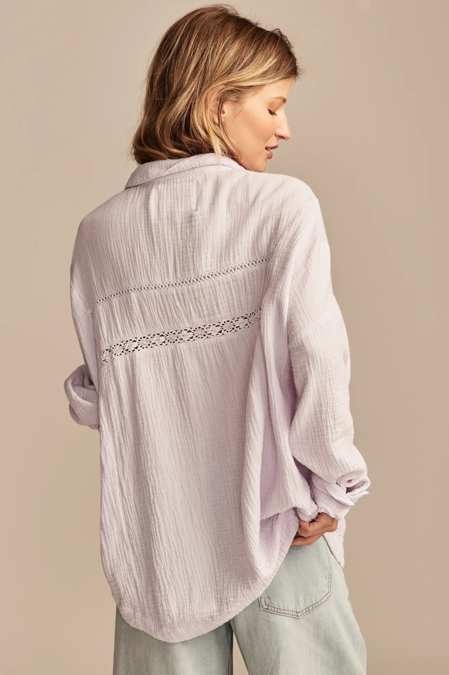 LACE TRIM GAUZE SHIRT, image 3
