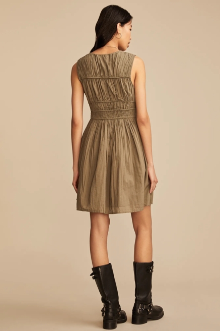 BROOMSTICK BUTTON FRONT MINI DRESS, image 3