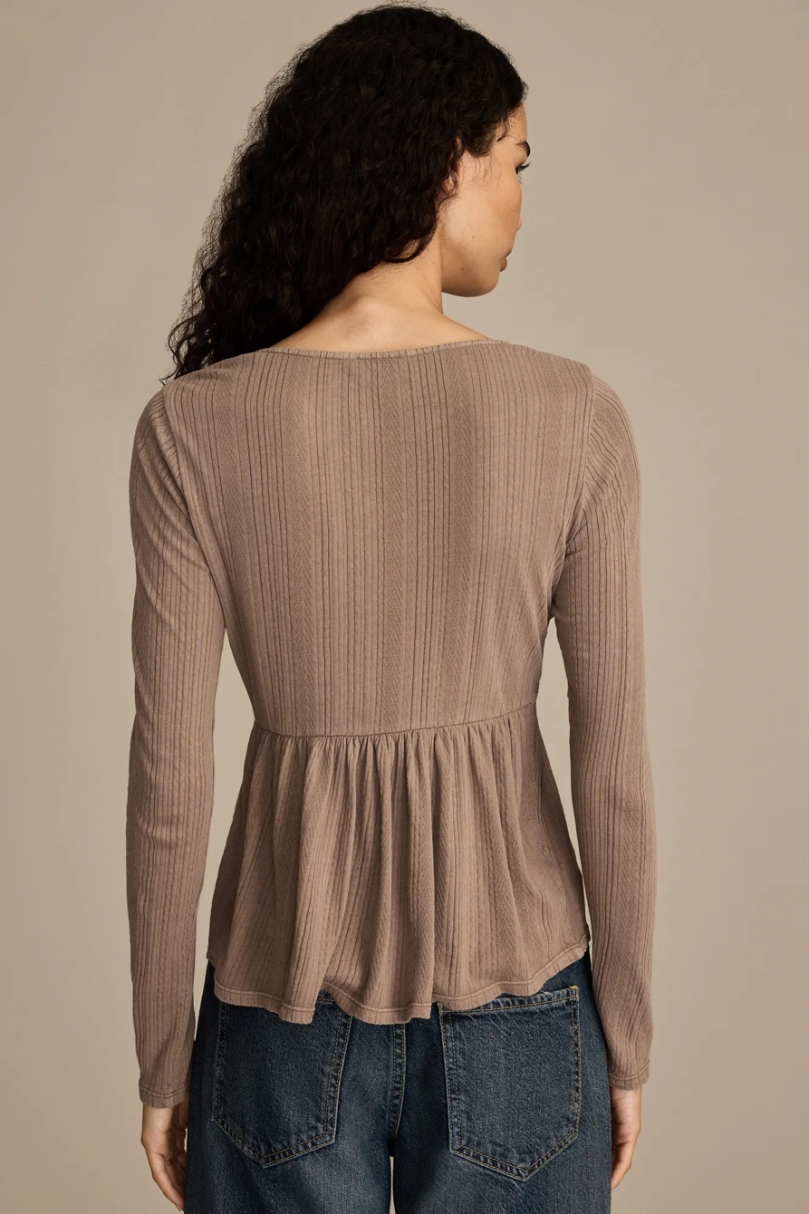 EMBROIDERED PEPLUM LONGSLEEVE, image 3