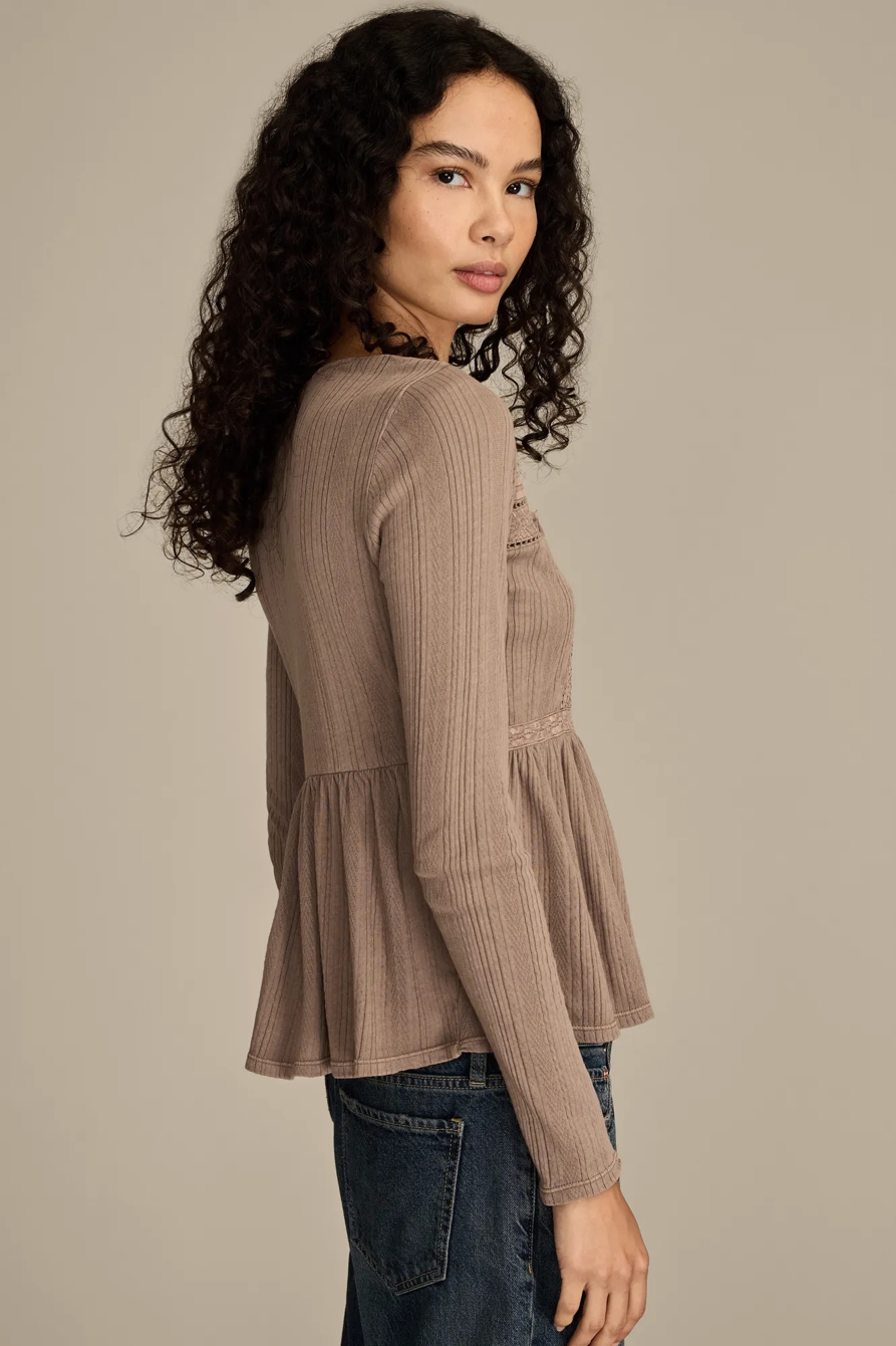 EMBROIDERED PEPLUM LONGSLEEVE, image 4