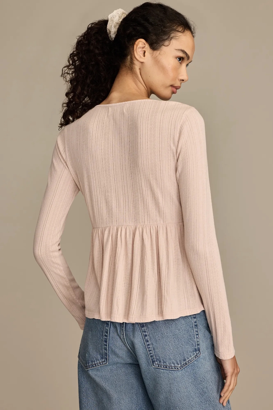 EMBROIDERED PEPLUM LONGSLEEVE, image 6