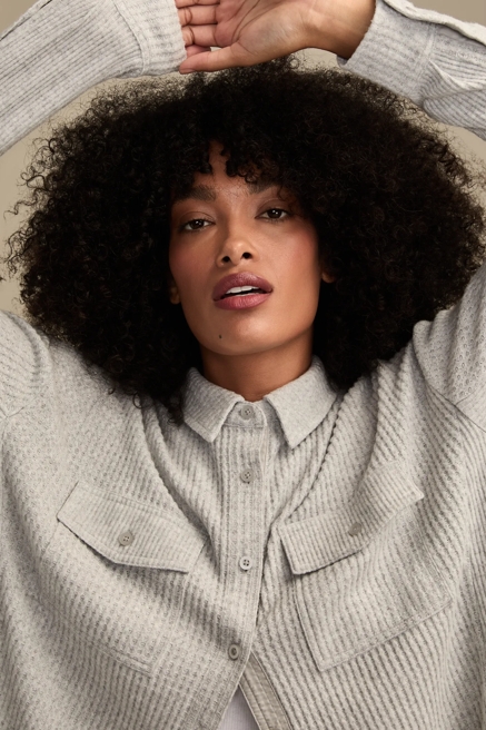 CLOUD WAFFLE BUTTONDOWN TOP, image 2