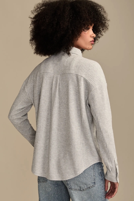 CLOUD WAFFLE BUTTONDOWN TOP, image 3