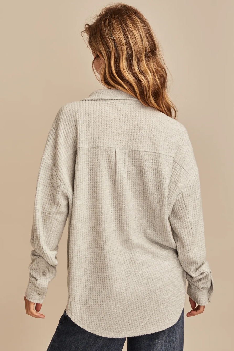 CLOUD WAFFLE BUTTON DOWN TOP, image 4