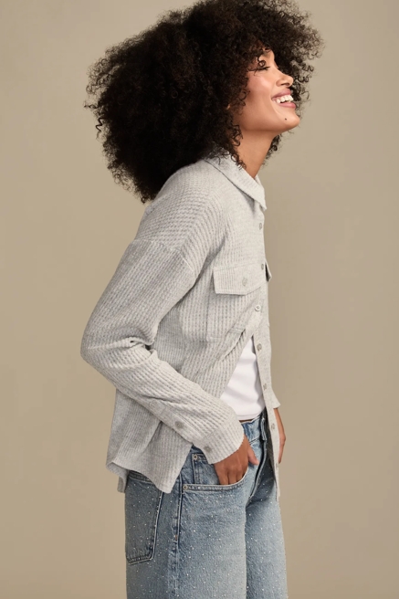 CLOUD WAFFLE BUTTONDOWN TOP, image 4