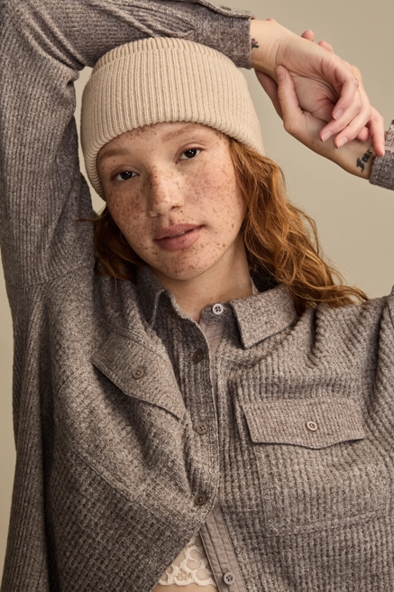 CLOUD WAFFLE BUTTONDOWN TOP, image 2