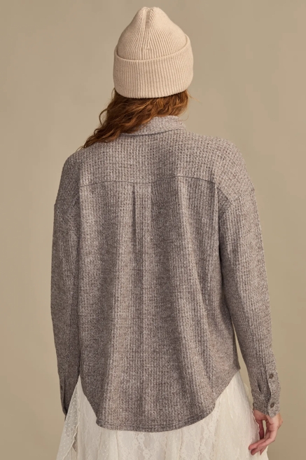 CLOUD WAFFLE BUTTONDOWN TOP, image 3