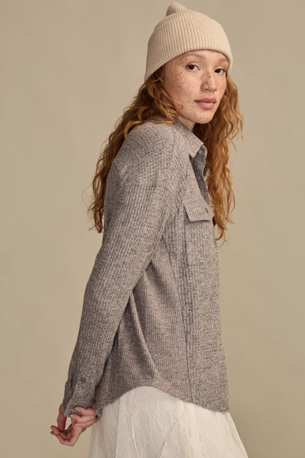 CLOUD WAFFLE BUTTONDOWN TOP, image 4