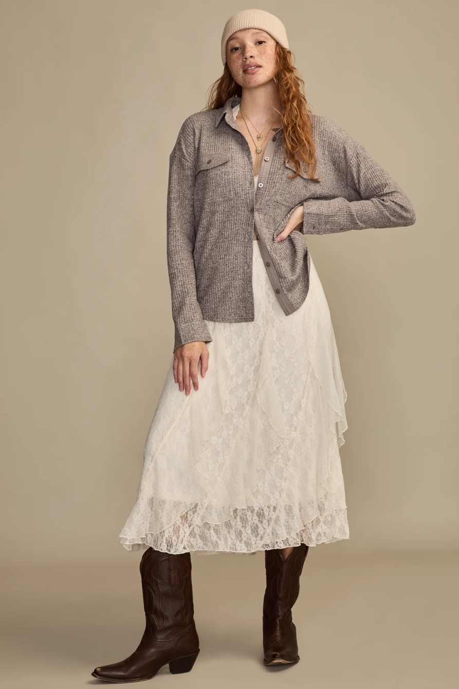 CLOUD WAFFLE BUTTONDOWN TOP, image 5
