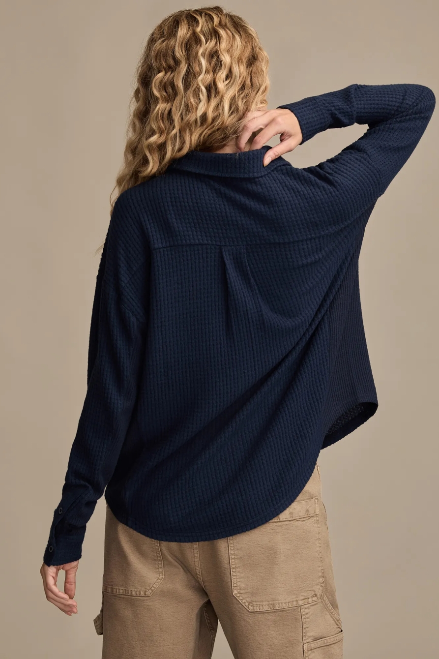CLOUD WAFFLE BUTTONDOWN TOP, image 3