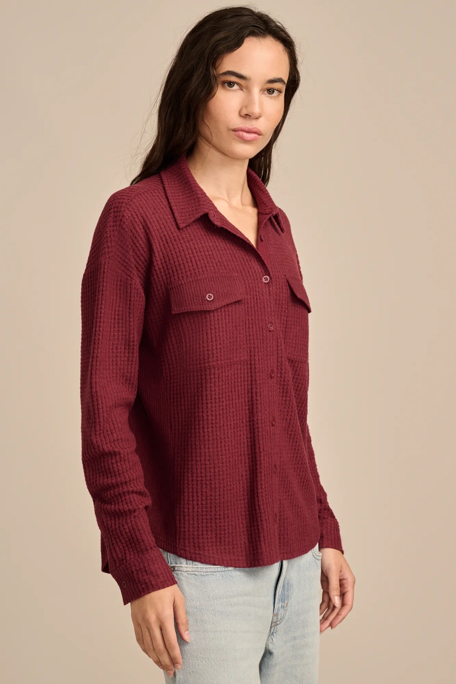 CLOUD WAFFLE BUTTON DOWN TOP, image 3