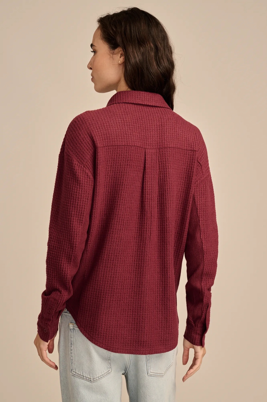CLOUD WAFFLE BUTTON DOWN TOP, image 4