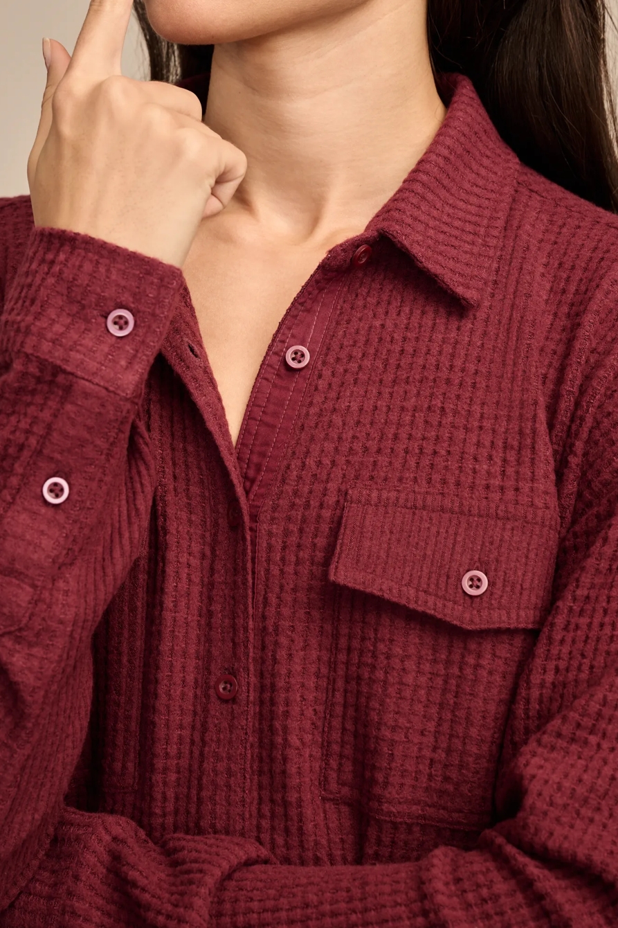 CLOUD WAFFLE BUTTON DOWN TOP, image 5