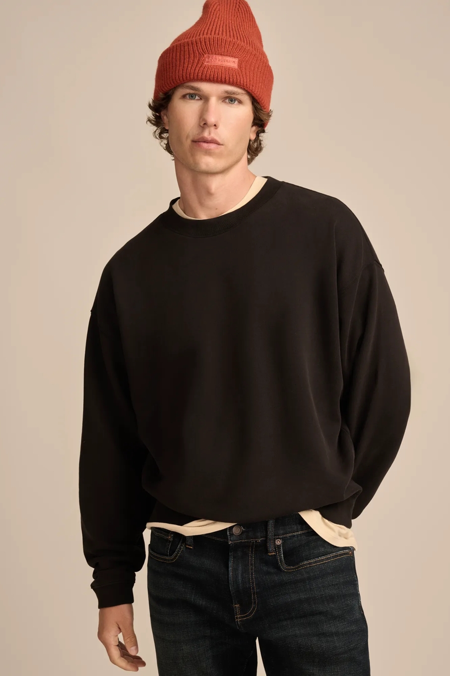 RELAXED FLEECE CREW SWEATSHIRT, image 3