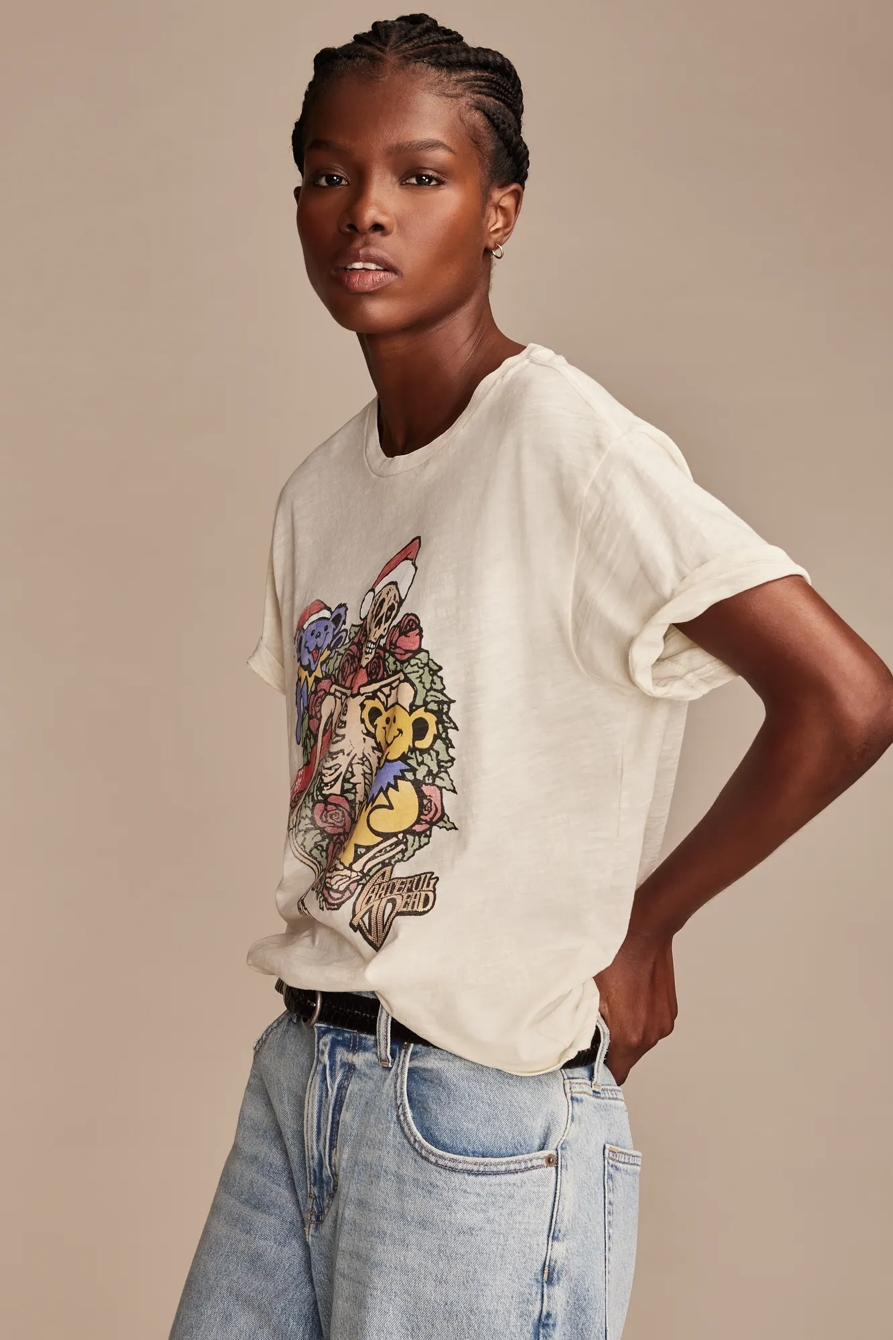 GRATEFUL DEAD CHRISTMAS SKELETON BOYFRIEND TEE, image 4
