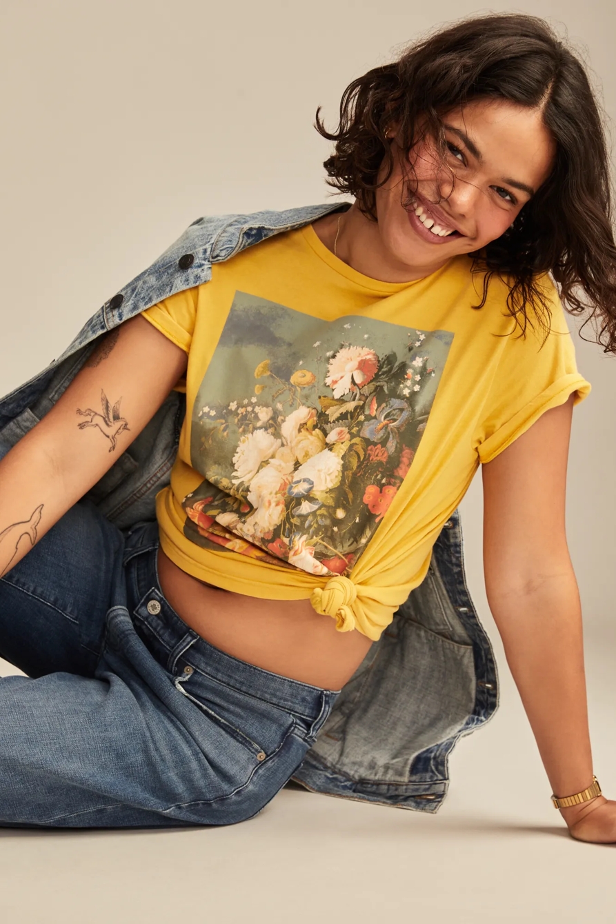 FLORAL STILL LIFE BOYFRIEND TEE, image 2