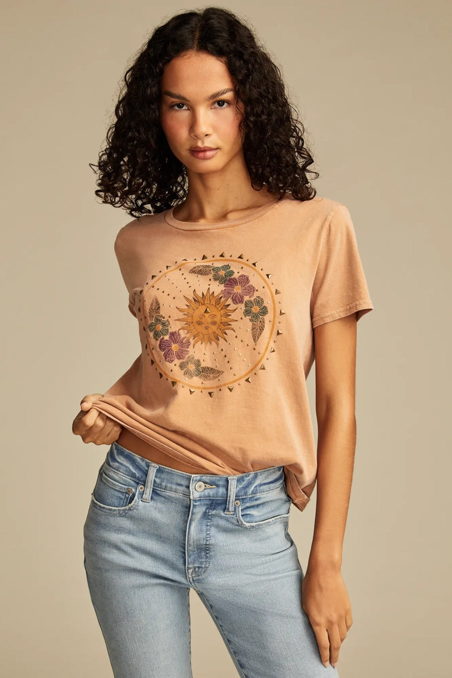 STUDDED SUN FLORAL CLASSIC CREW
