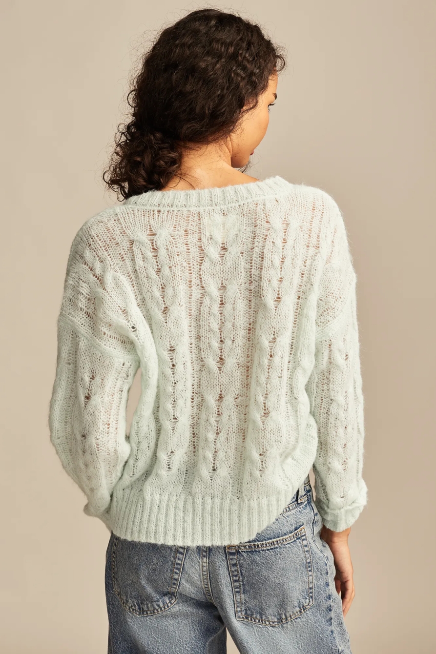 FUZZY CABLE PULLOVER SWEATER, image 4