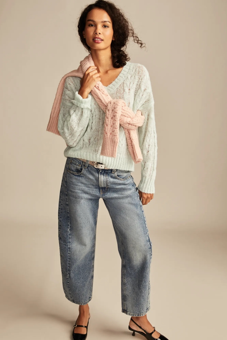 FUZZY CABLE PULLOVER SWEATER, image 5